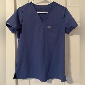 Figs Casma 3 pocket Scrub Top, 'Big Sky', XS